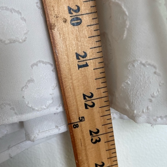 Ann Taylor Midi Skirt Size 16 White Ruffle Chiffon Polka Dot 3D Flower Lined - Picture 6 of 8